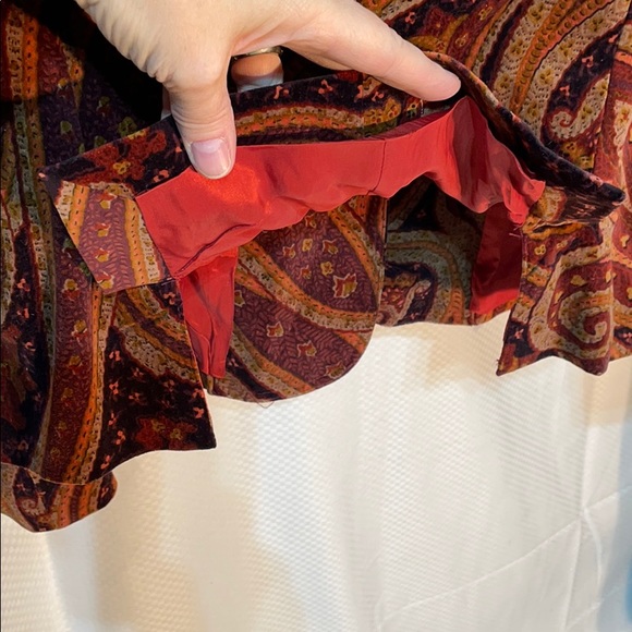 View collection 12 velvet print jacket tans euc - Picture 9 of 11